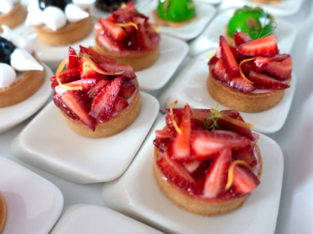 Delicious Ripe strawberries in tartlets