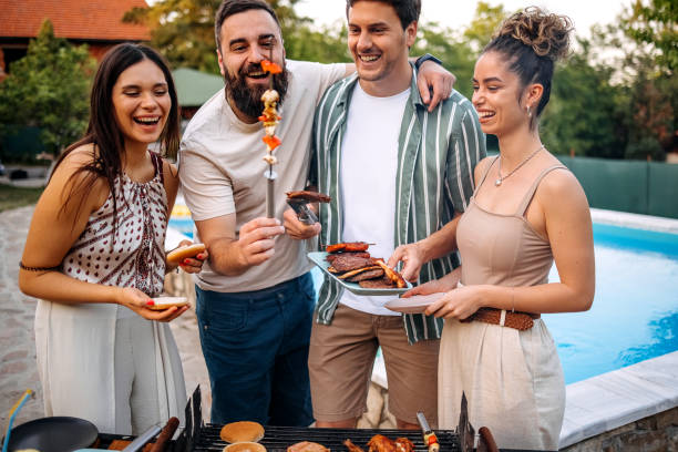 istock Friends having a backyard barbecue party 1399968627