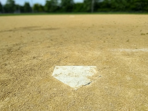 Little league baseball home plate close-up view