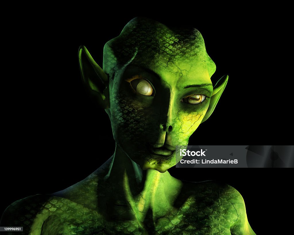 Alien Porträt mit clipping path - Lizenzfrei Außerirdischer Stock-Foto