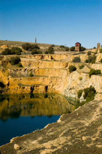 The open cut copper mine at Burra, South Australia.