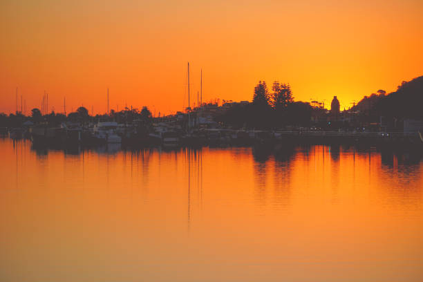 Sun going down in the easter arm of the Gippsland Lakes