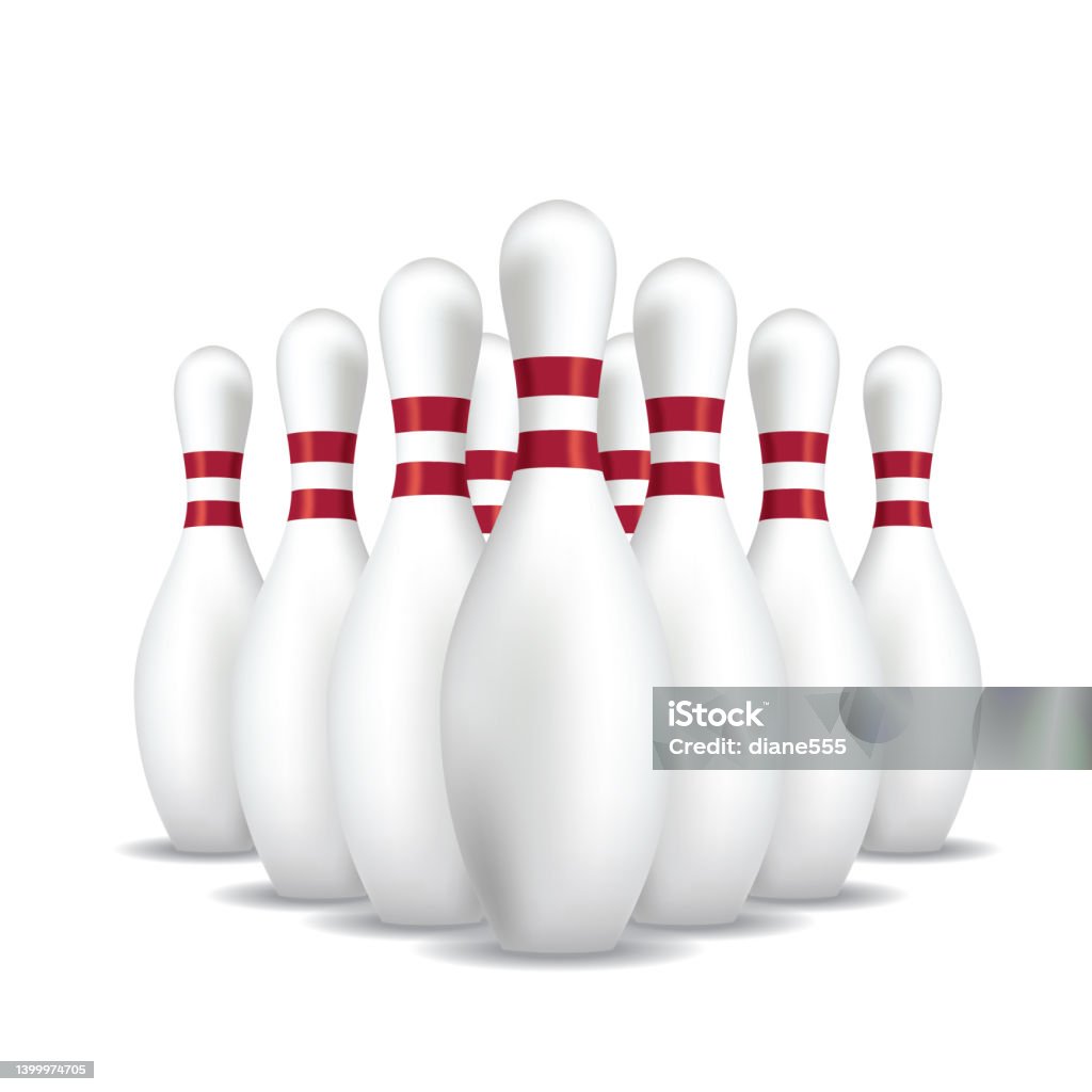 Bowling Pins On A Transparent Background Stock Illustration - Download