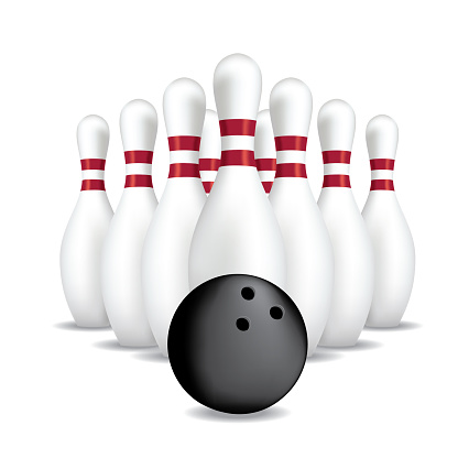 Bowling Pins And Ball On A Transparent Background