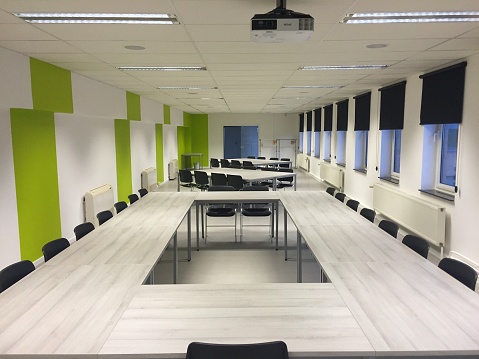 A large conference room