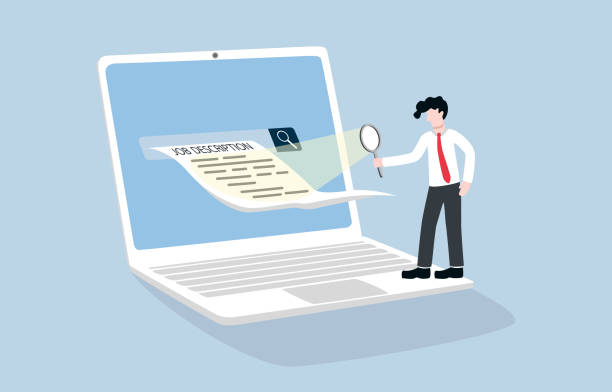 Title
Reading job description carefully, finding the right job concept. Unemployment person holding magnifying glass to look at job description hard copy which come out of laptop screen. Title
Reading job description carefully, finding the right job concept. Unemployment person holding magnifying glass to look at job description hard copy which come out of laptop screen. job description stock illustrations