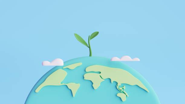 istock Planting Tree growing from Planet Earth.Ecology and Environment sustainable concept.ESG concept of Environmental, Social, and Governance.3D Rendering Illustration. 1399992713