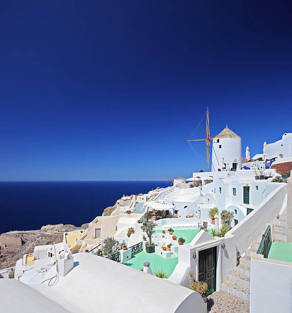 istock View over a village on Santorini island 139999854