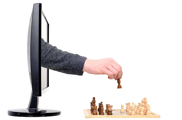 computer chess stock photo