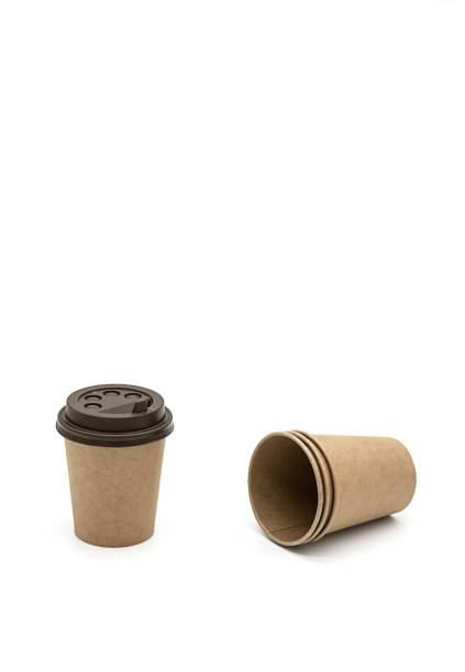 istock Mock up disposable takeaway coffee cup on white. Template cardboard to go coffee mug. 1400002435