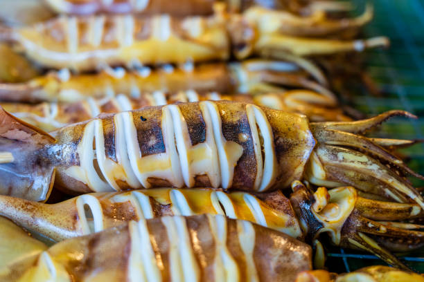 istock Grilled squid on the market in Thailand 1400002984