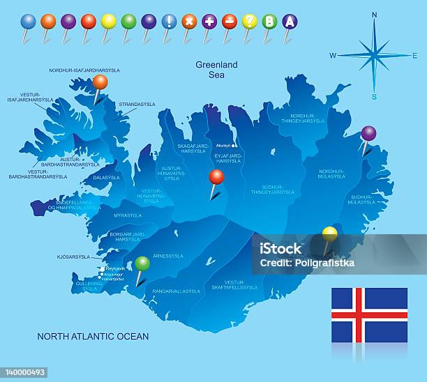 아이슬란드 지도 알래스카에 대한 스톡 벡터 아트 및 기타 이미지 - 알래스카, 지도, 0명