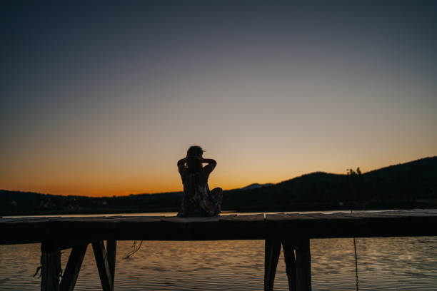 istock Enjoying summer evening by the lake 1400007629