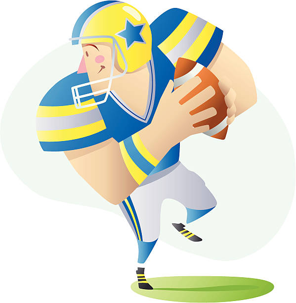 american-football-spieler - football helmet american football yellow american football uniform stock-grafiken, -clipart, -cartoons und -symbole