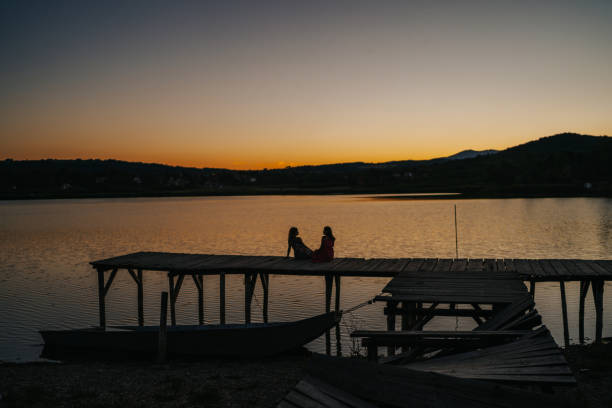 istock Enjoying summer evening by the lake 1400008543