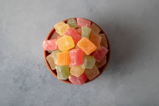 istock Traditional Turkish delight in a bowl ,directly above 1400009427