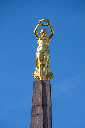 Bavaria statue located at the border of the Theresienwiese in Munich, Bavaria, Germany, where the Beer Fest takes place each September.