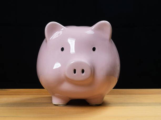 istock Piggy Bank on Black Background 1400010473