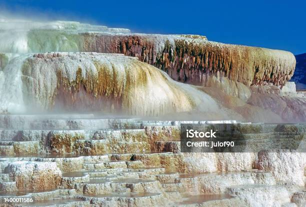 Minerva Terrace Stock Photo - Download Image Now - Mammoth Hot Springs, Color Image, Colors