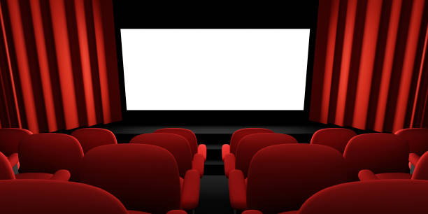 istock Cinema screen 3D rendering. Cinema mock-up screen. 3D rendering 1400013224
