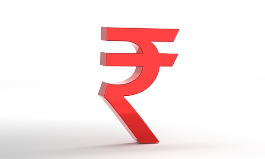 Indian Rupee symbol Isolated white background