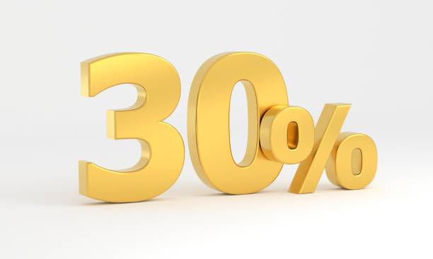 istock Gold 30 percent isolated on white background 1400014138