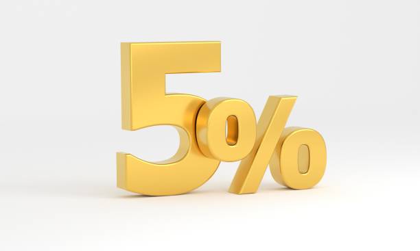 istock Gold 5 percent isolated on white background 1400014145