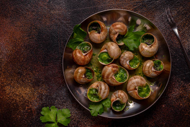 istock Bourgogne Escargot Snails with herb garlic oil. 1400014257