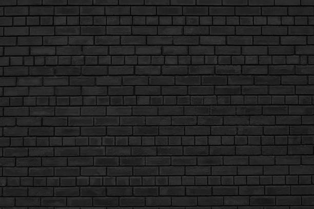 istock Old shabby black brick wall texture. Rough brickwork dark gloomy wallpaper. Abstract grunge textured background 1400016365