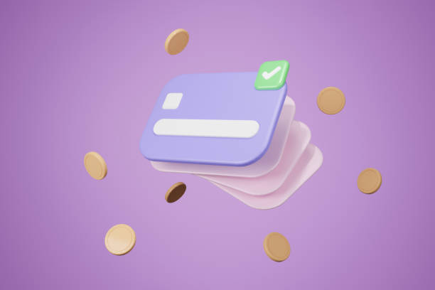 istock 3d credit card icon for contactless payments, online payment concept. 3d render 1400017649