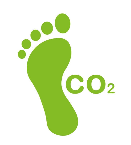 CO2 carbon footprint  icon. Related to sustainability, carbon emission and environmental impact. vector art illustration