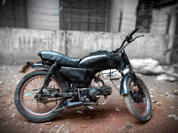istock Classic old motorcycle on a street 1400017958
