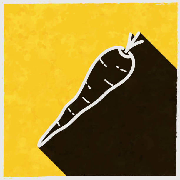 pasternak. ikona z długim cieniem na teksturowanym żółtym tle - root paper black textured stock illustrations