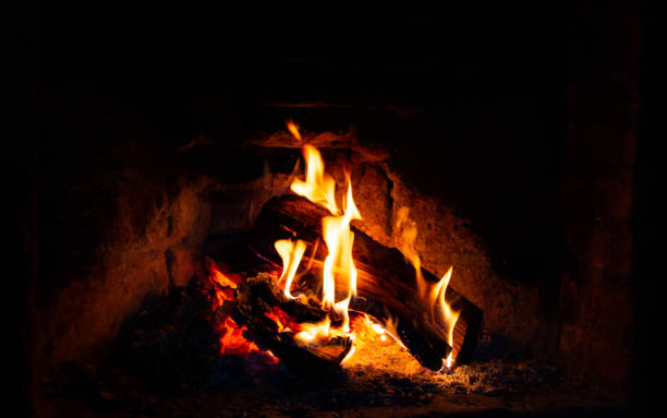 istock burning logs in the fireplace 1400020245