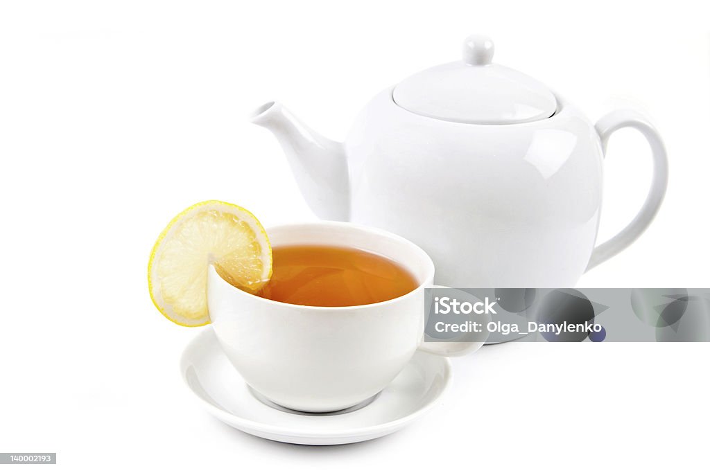 teacup i czajnik do herbaty - Zbiór zdjęć royalty-free (Czajnik do herbaty - Naczynia stołowe)