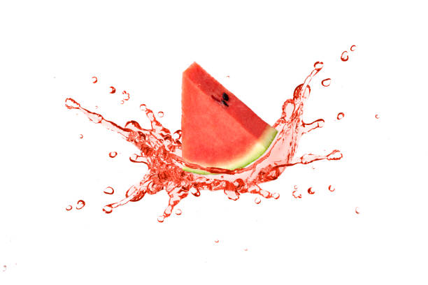 watermelon juice splash - watermelon melon fruit juice imagens e fotografias de stock