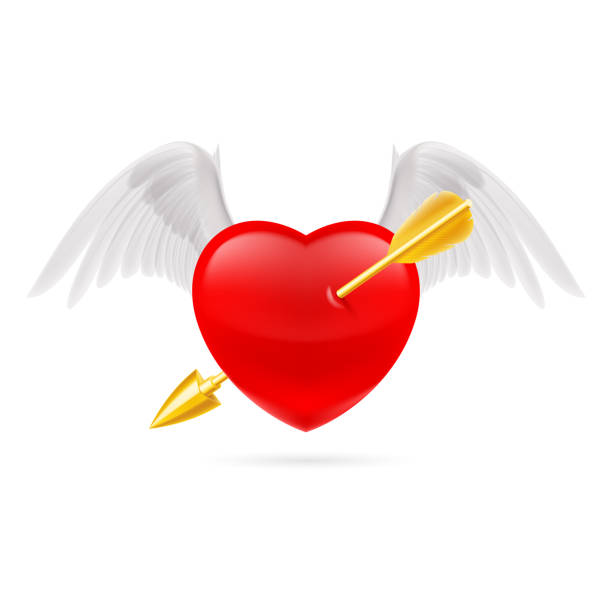 значок сердца - cupid love red affectionate stock illustrations