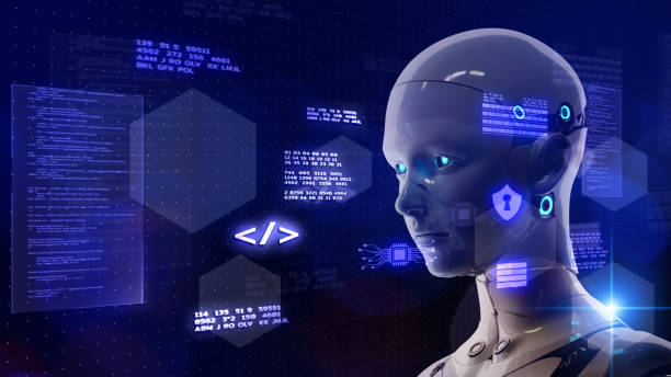istock AI robot process automation RPA  security cloud digital technology. futuristic background 3D robot artificial intelligence global online network virtual communication IoT VPN cybersecurity, security platform programming 1400026569