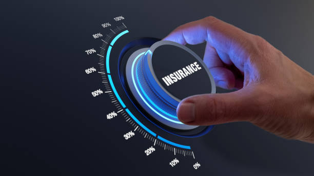istock Improve insurance coverage concept with hand turning knob to higher protection level. Insured at 100%, reducing risk and danger. Insure health, life, car, house and travel. 1400027286