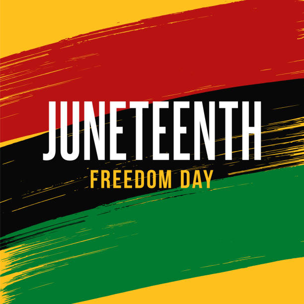 stockillustraties, clipart, cartoons en iconen met juneteenth independence day design with brushes. - juneteenth