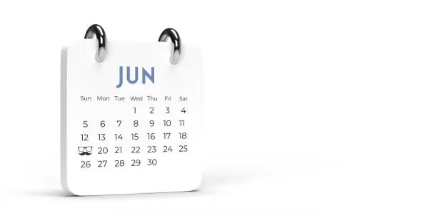 Photo of Minimalist ring calendar reminding 19th June Fathers day