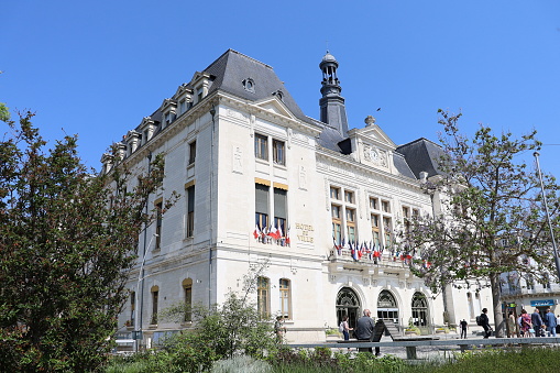 The town hall, view from the outside, town of Montlucon, department of Allier, France
