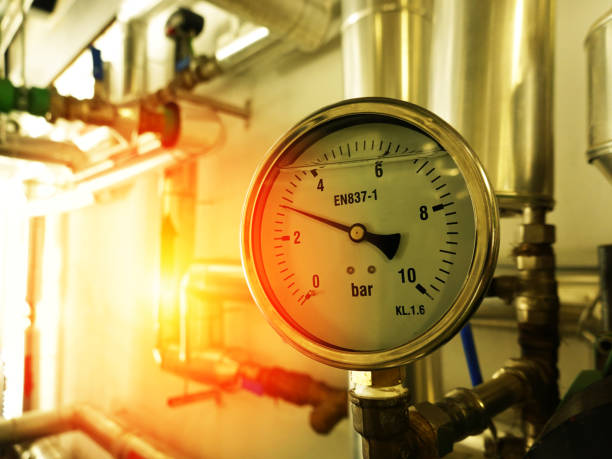 istock Factory pressure gauge 1400035631