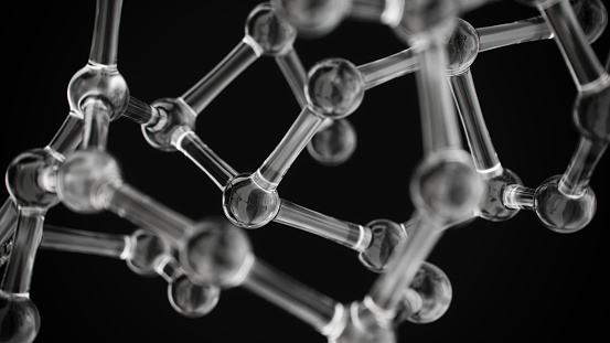 Scientific molecular structures on black background.