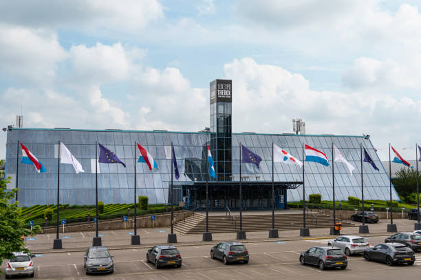 Luxembourg city, May 2022.   Panoramic exterior view of Luxexpo, the Luxembourg fair