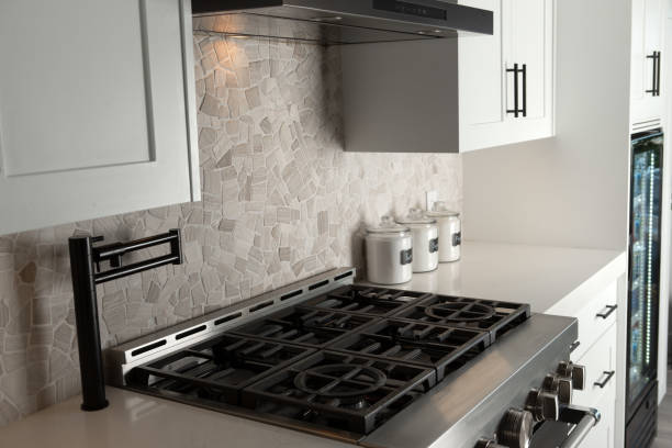 istock Modern kitchen with gas stove 1400043418