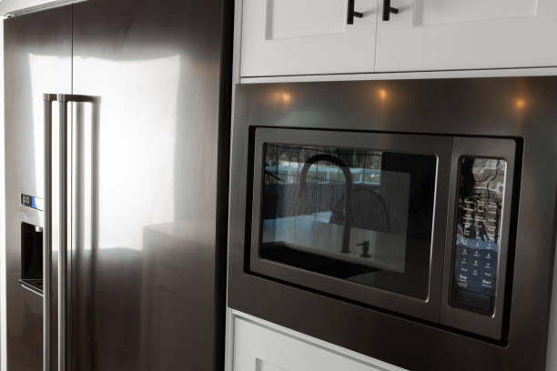 istock Black stainless steel kitchen appliances 1400043537