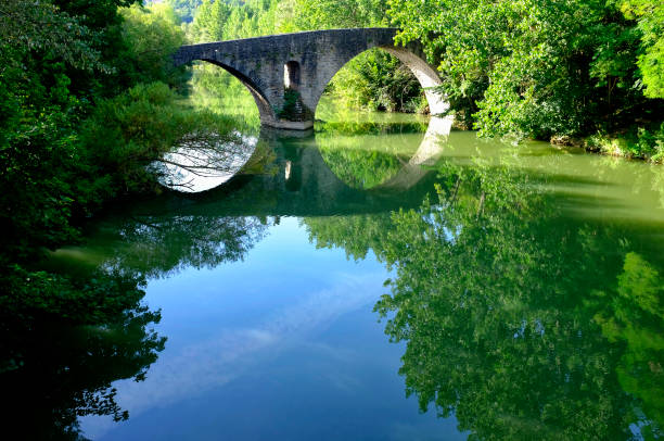 Puente de la Magdalena (Magdalen Bridge) in Pamplona, Navarre, Spain