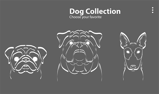 character dog happy vector graphic hand line art logo symbol doggy illustration animal puppy icon gold sketch cute pet smile