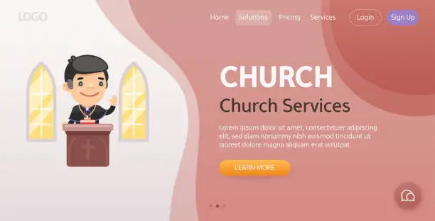 Vector illustration of Church Website Template